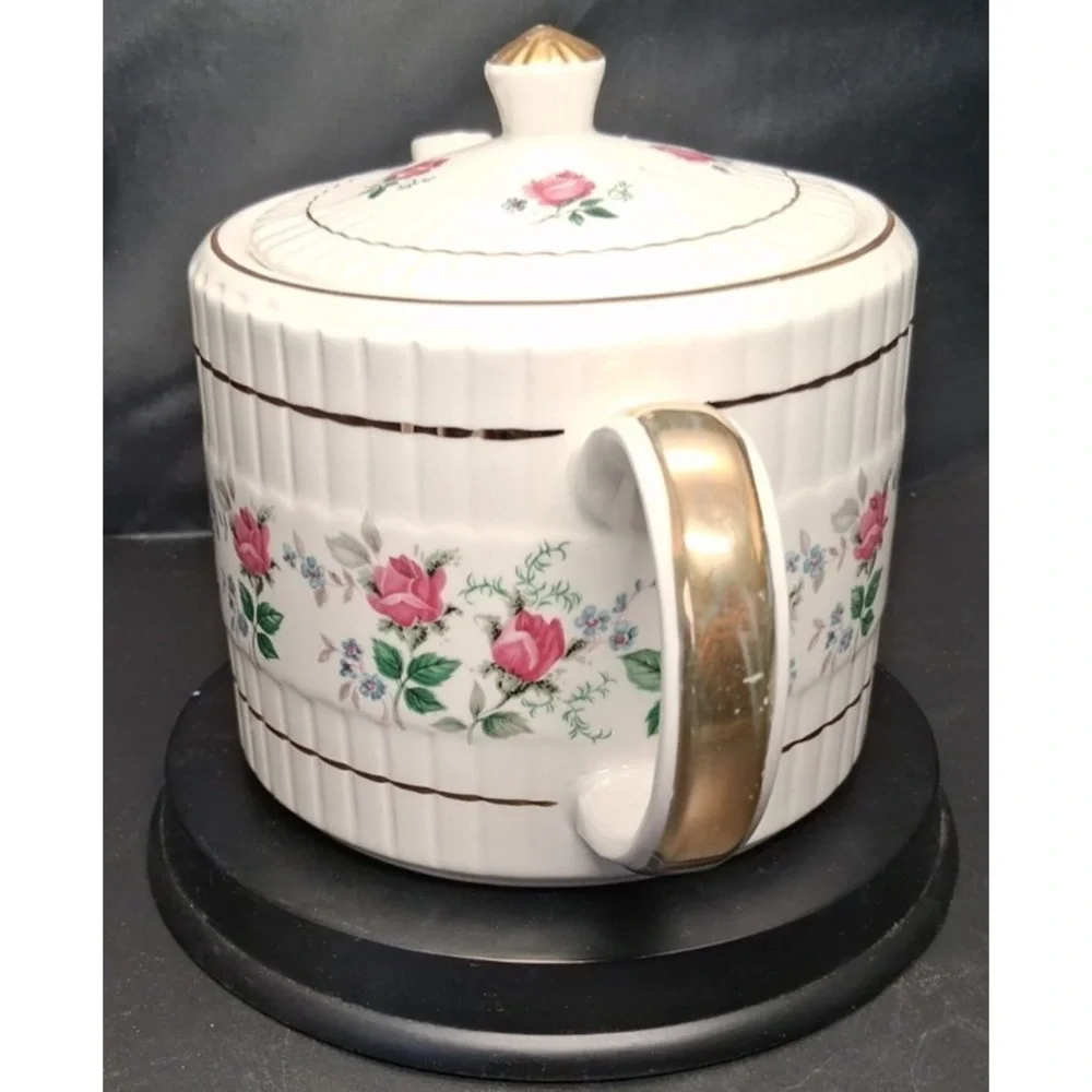 Vintage Ellgreave Wood & Sons Teapot with Rose Bud Design